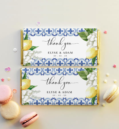 The Med Lemons | Printable Chocolate Bar Favour Wrappers Template