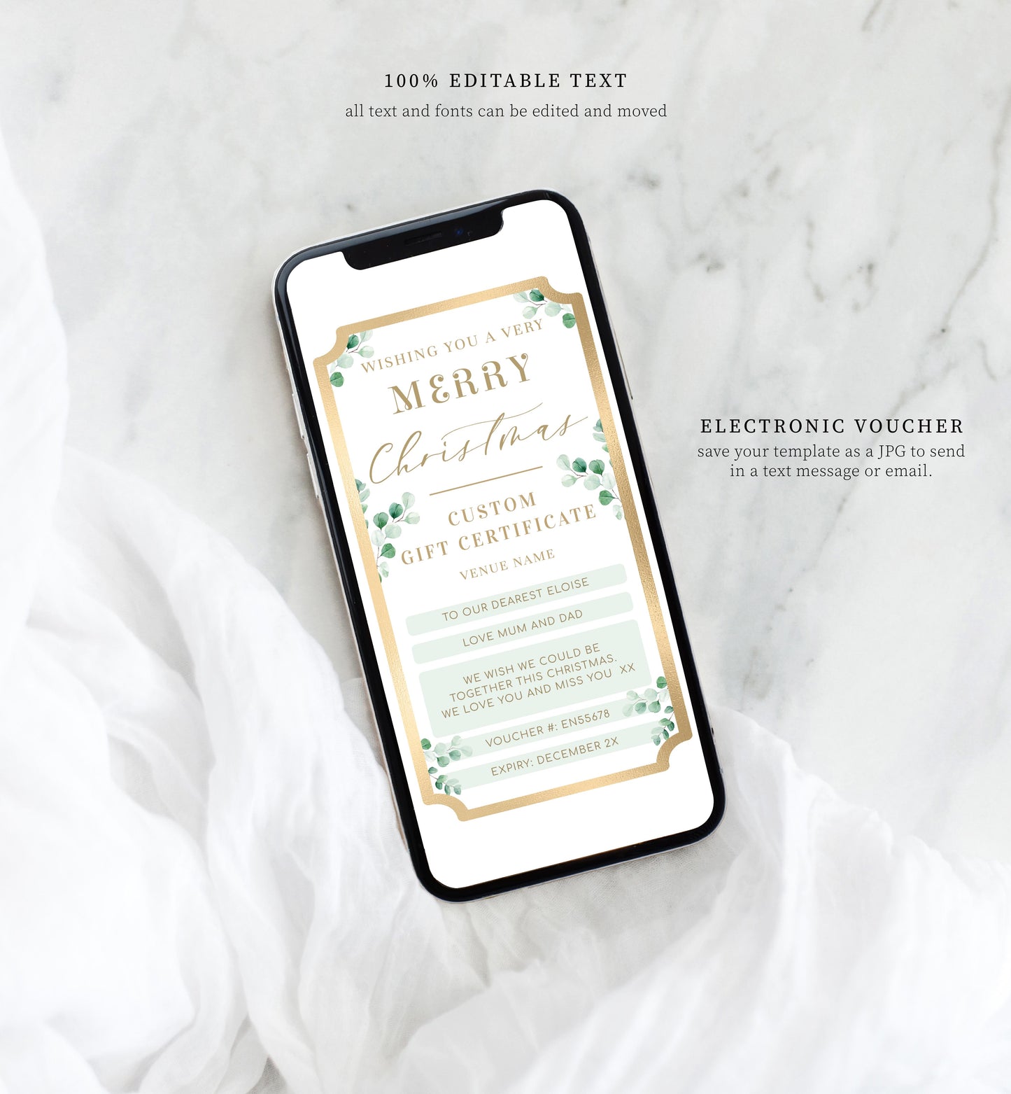 Ferras Greenery | Smartphone Christmas Custom Gift Voucher Template