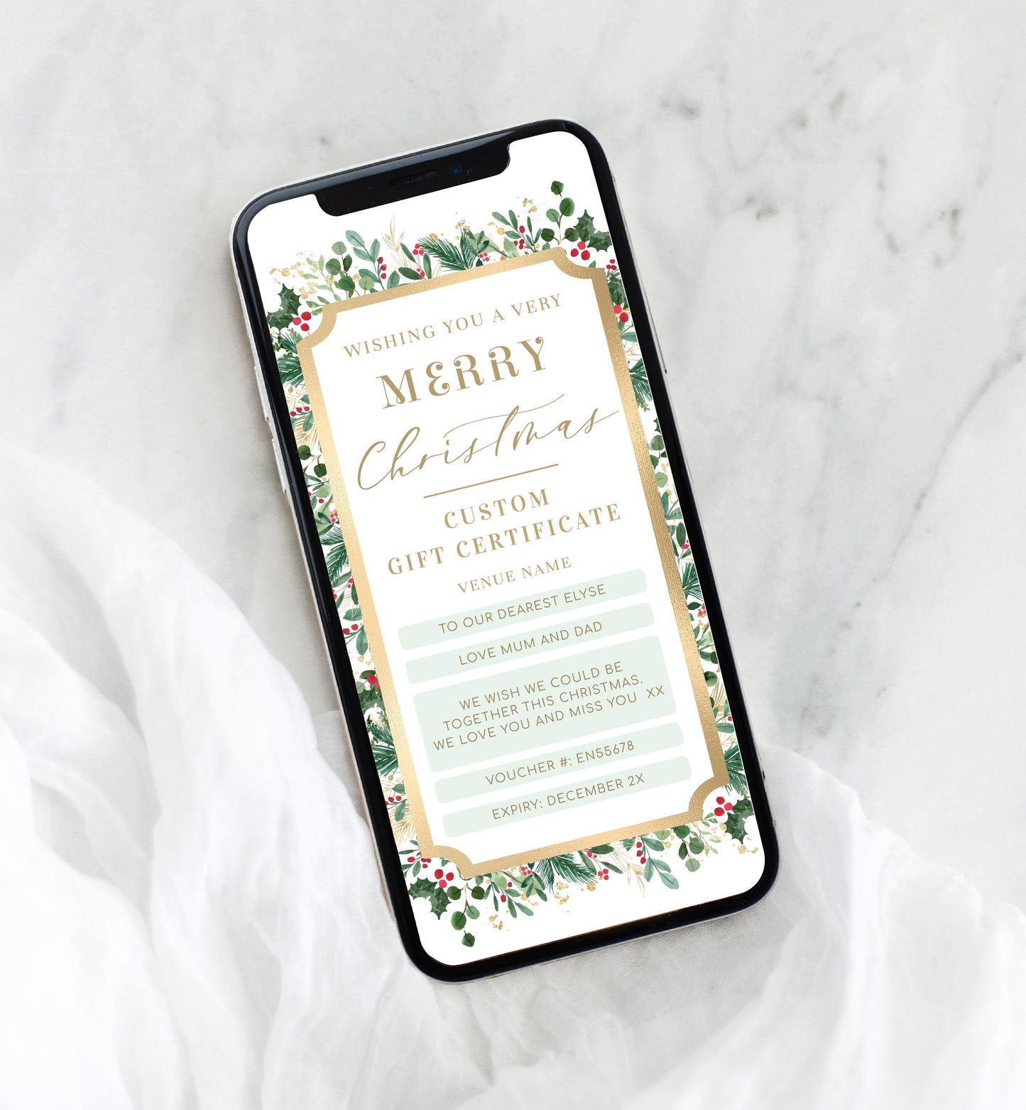 Merriment | Smartphone Christmas Custom Gift Voucher