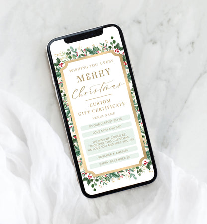 Merriment | Smartphone Christmas Custom Gift Voucher