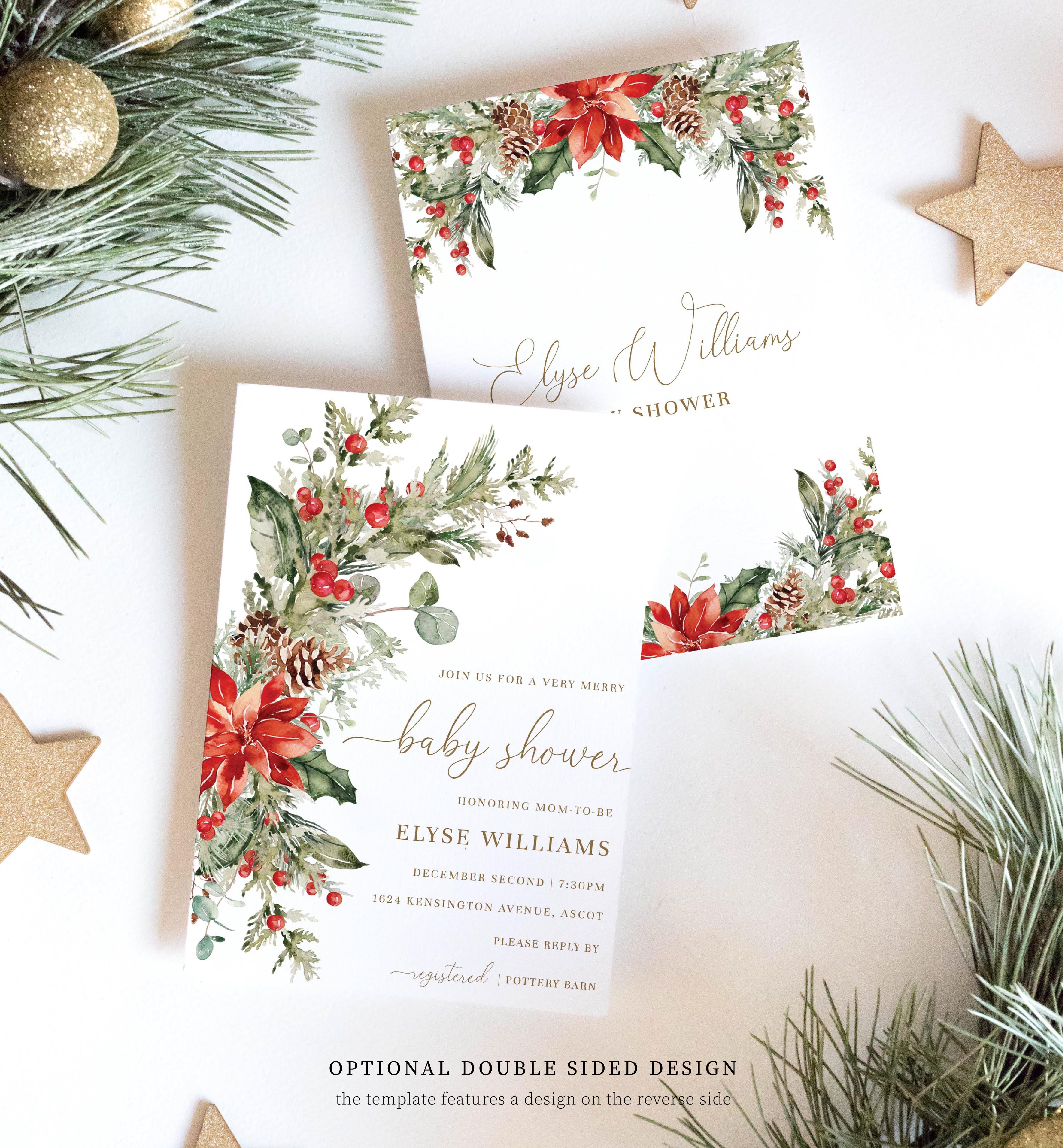 Christmas baby 2024 shower invitations