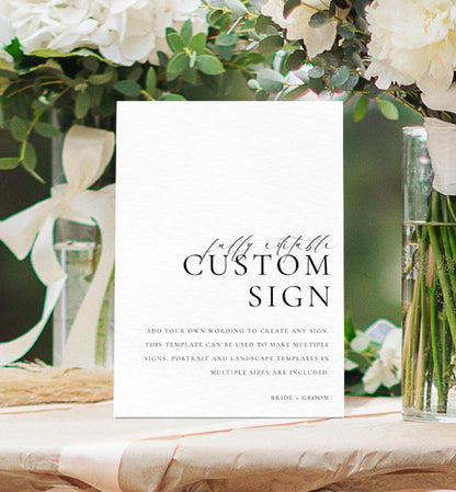 Ellesmere White | Printable Custom Text Sign