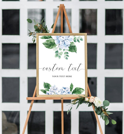 Ferras Blossom Blue | Printable Custom Text Sign