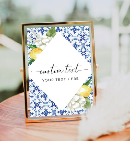 The Med Lemons | Printable Custom Text Sign - Black Bow Studio