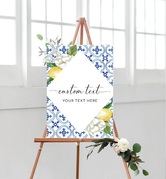 The Med Lemons | Printable Custom Text Sign - Black Bow Studio