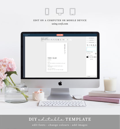 Estelle White | Printable The Bar Menu Sign Template