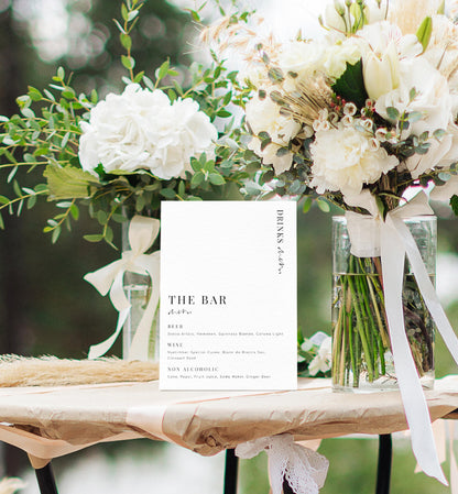 Estelle White | Printable The Bar Menu Sign Template