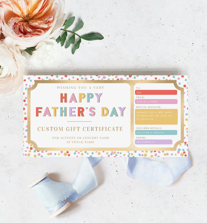 Dot Multi | Printable Father's Day Custom Gift Voucher