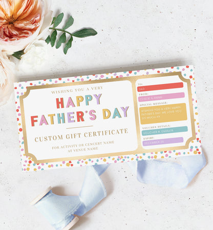 Dot Multi | Printable Father's Day Custom Gift Voucher