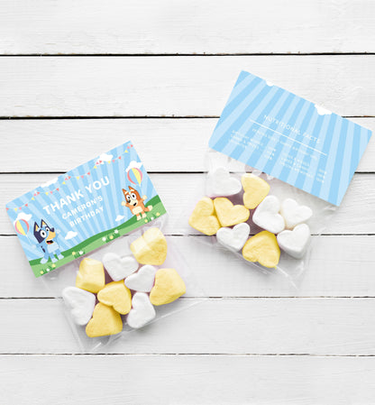 Bluey Blue | Printable Favour Treat Bag Topper Template