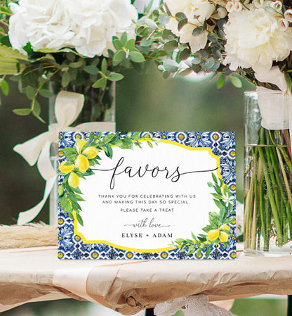 Positano Lemons | Printable Favours Sign Template