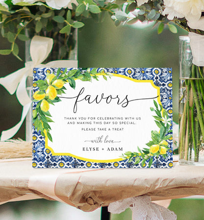 Positano Lemons | Printable Favours Sign Template