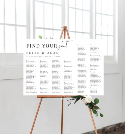 Estelle White | Printable Find Your Seat Alphabetical Seating Chart