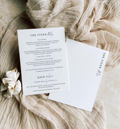 Estelle White | Printable Finer Details and RSVP Card