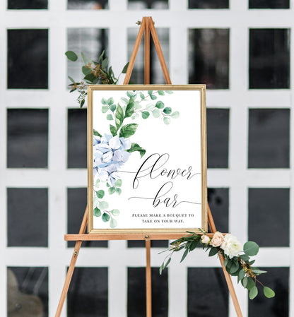 Ferras Blossom Blue | Printable Flower Bar Sign