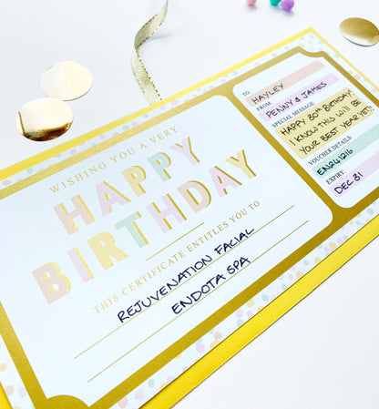 Dot Pastel | Birthday Gift Voucher