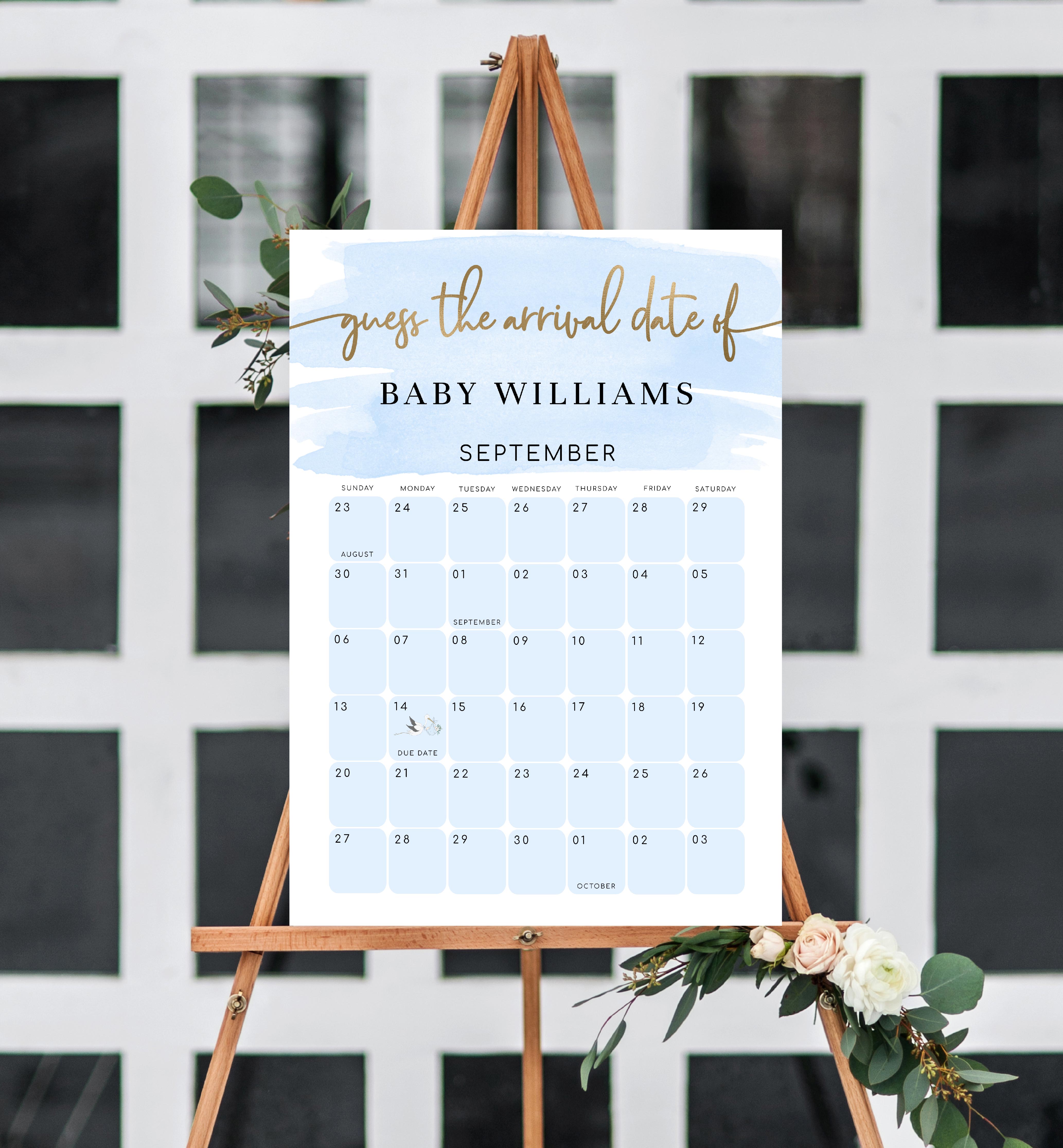 Guess the date outlet baby shower template