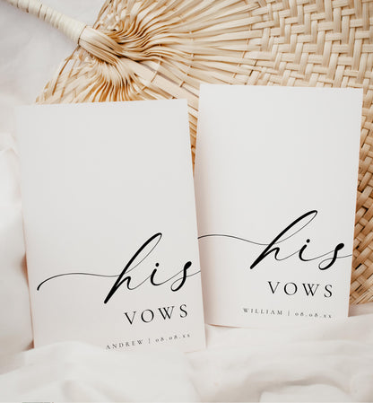 Ellesmere White | Printable His & Her Wedding Vow Book Template