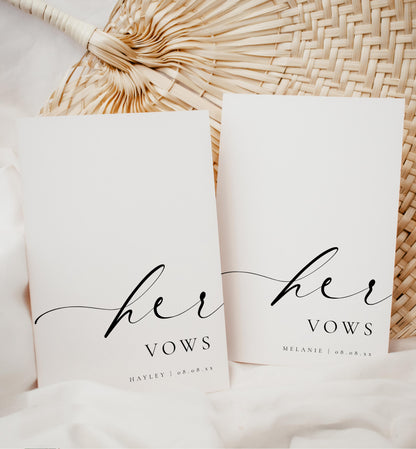 Ellesmere White | Printable His & Her Wedding Vow Book Template