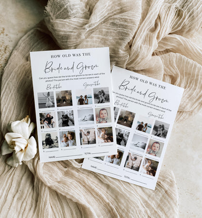 Estelle White | Printable How Old Was The Bride and Groom Photo Bridal Shower Game