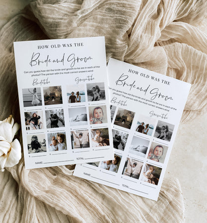 Estelle White | Printable How Old Was The Bride and Groom Photo Bridal Shower Game