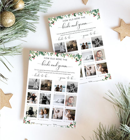 Merriment Christmas | Printable How Old Was The Bride and Groom Photo Bridal Shower Game