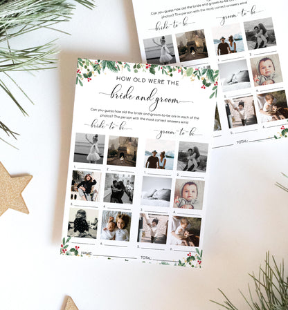 Merriment Christmas | Printable How Old Was The Bride and Groom Photo Bridal Shower Game