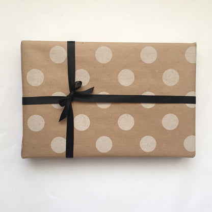 Wrapping Paper | Karft Paper White Polka Dot - Black Bow Studio