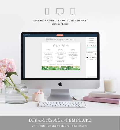 Aloha Palm Green | Printable Itinerary Template