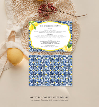 Positano Lemons | Printable Itinerary Template