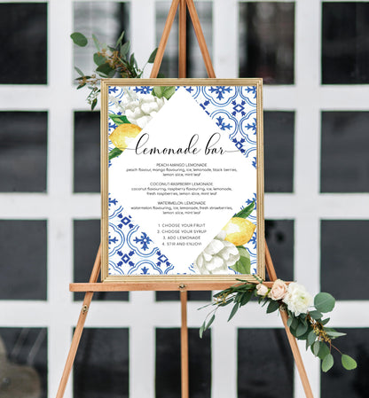 The Med Lemons | Printable Lemonade Bar Sign - Black Bow Studio