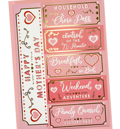 Love Coupons Pink Gold | Mother's Day Greeting Card