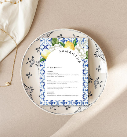 The Med Arch Lemons | Printable Menu Template