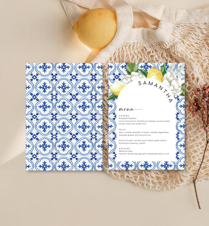 The Med Arch Lemons | Printable Menu Template