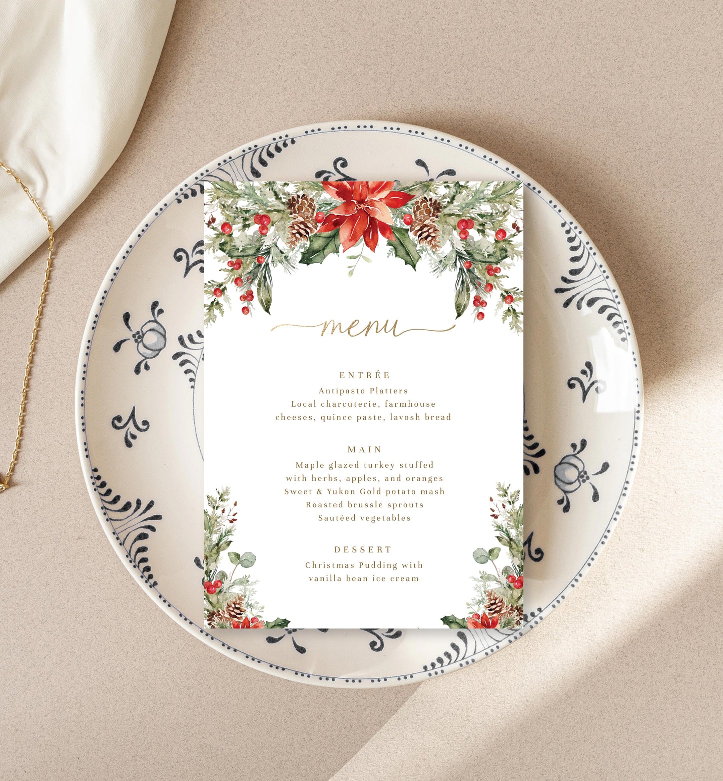 Nutmeg Noel | Printable Christmas Menu