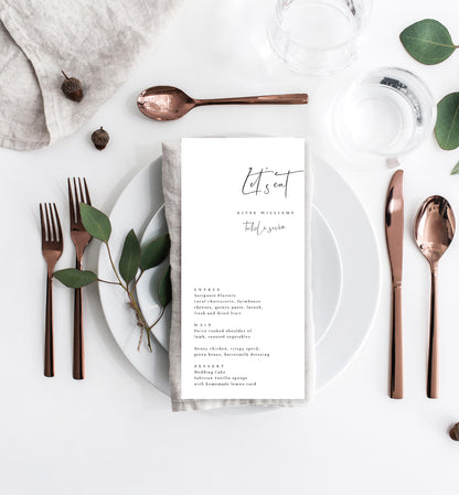 Gigi Script | Printable Menu - Black Bow Studio