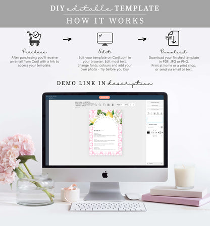 The Med Arch Pink Lemons | Printable Menu Template