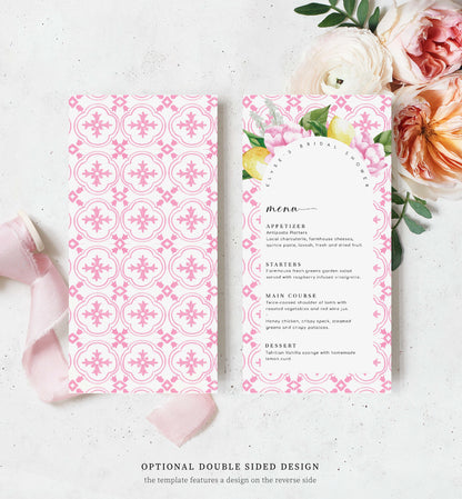 The Med Arch Pink Lemons | Printable Menu Template