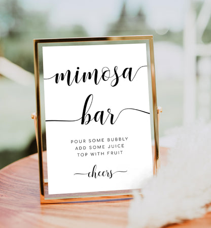 Leyton Script | Printable Mimosa Bar Sign and Juice Tags Template