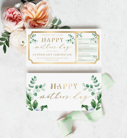 Ferras Green | Printable Mother's Day Custom Gift Voucher Template