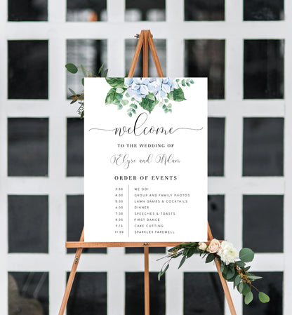 Ferras Blossom Blue | Printable Order Of Events Welcome Sign - Black Bow Studio