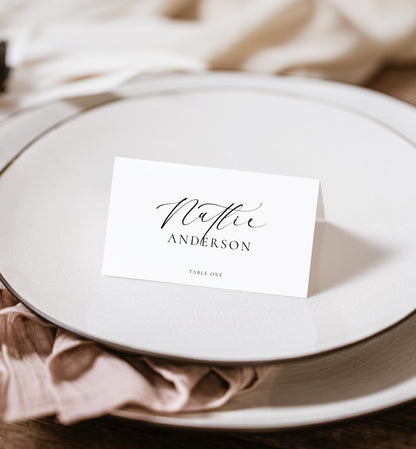 Ellesmere White | Printable Place Cards Template