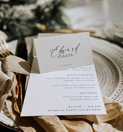 Ellesmere White | Printable Place Cards Template