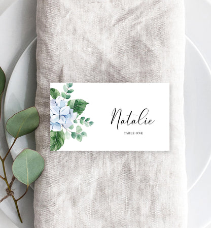 Ferras Blossom Blue | Printable Place Cards - Black Bow Studio