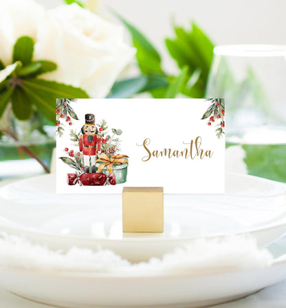 Nutmeg Noel Nutcracker | Printable Christmas Place Cards