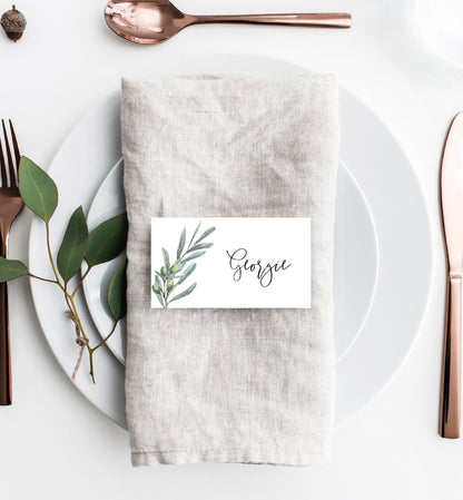 Olive Grove Green | Printable Place Cards