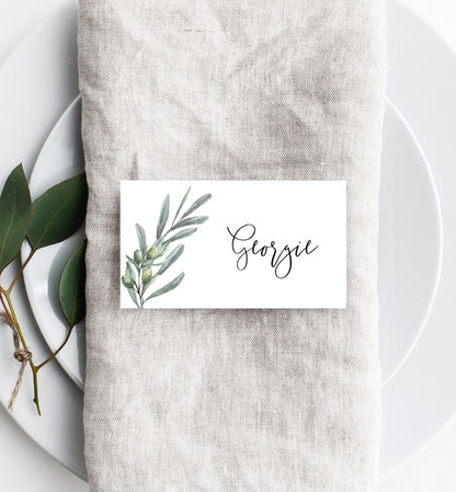 Olive Grove Green | Printable Place Cards