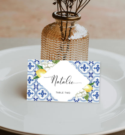 The Med Lemons | Printable Place Cards - Black Bow Studio