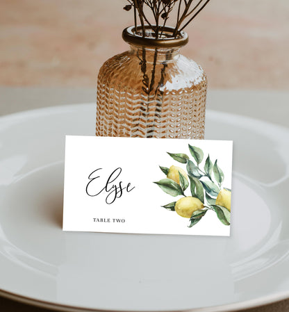 Tuscan Lemons | Printable Place Cards - Black Bow Studio