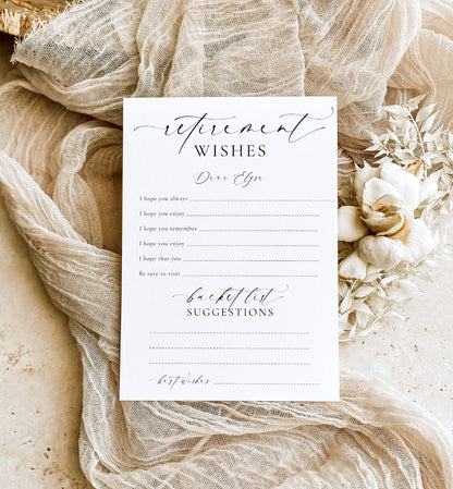 Ellesmere White | Printable Retirement Wishes Card Template